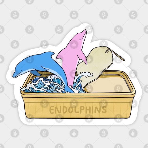 Endorphins dolphins can Sticker by ballooonfish